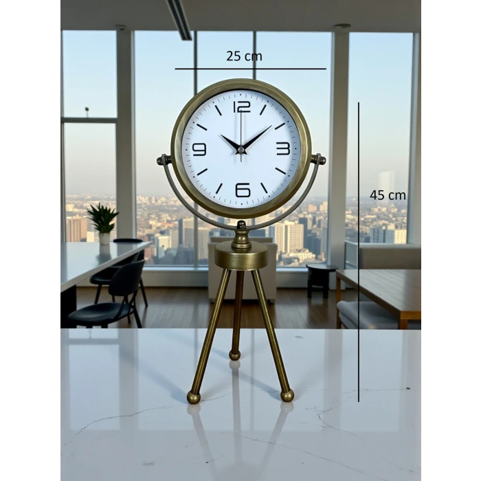 Eskitme Üç Ayaklı Masa Saati