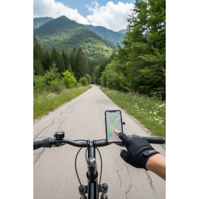 Evrensel Motosiklet Telefon Tutucu – Kaymaz, Kilitlenebilir Güvenli Tutuşlu, 360° Ayarlanabilir Gidon Bağlantılı Akıllı Telefon Aparatı