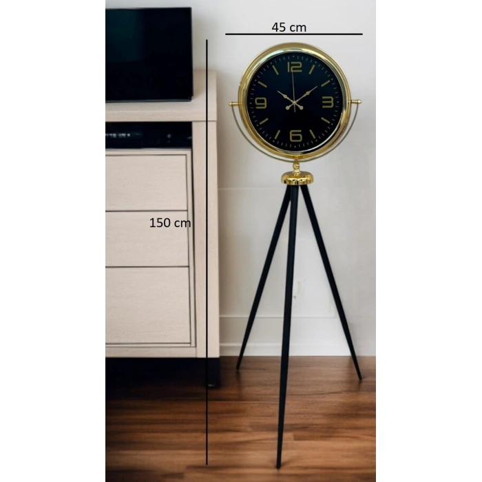Gold Dekoratif Tasarım Tripod Ayaklı Saat