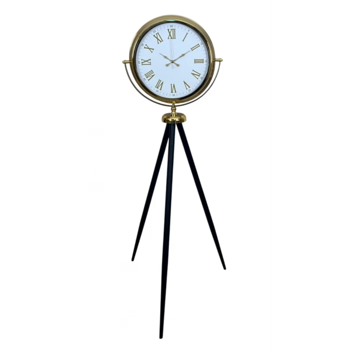 Gold Göz Alıcı Tripod Ayaklı Duvar Saati