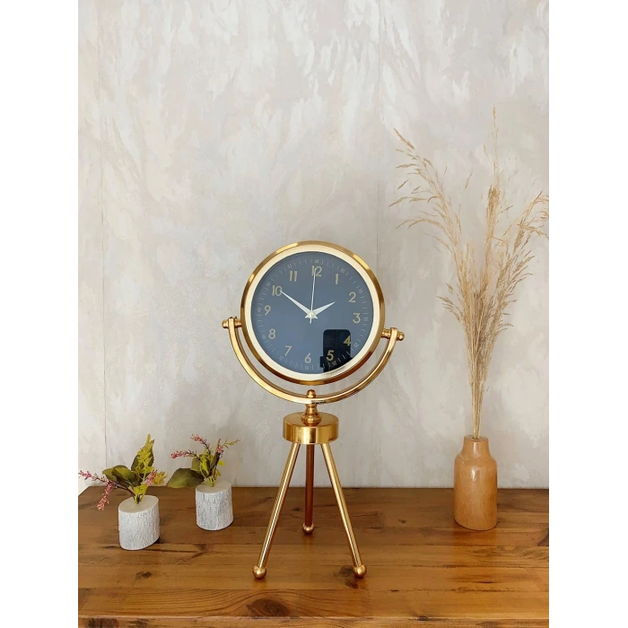 Gold Metal Mini Tripod Tokyo Masa Saati 45×26 cm