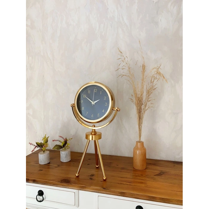 Gold Metal Mini Tripod Tokyo Masa Saati 45×26 cm