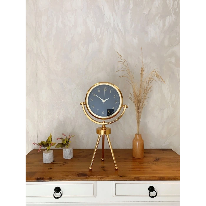 Gold Metal Mini Tripod Tokyo Masa Saati 45×26 cm