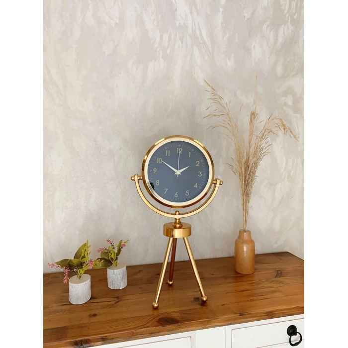 Gold Metal Mini Tripod Tokyo Masa Saati 45×26 cm