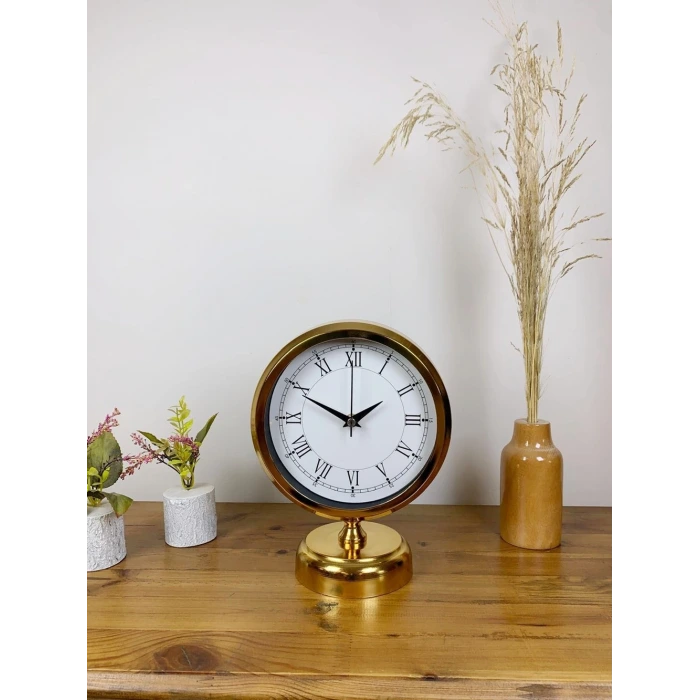 Gold Metal Retro Masa Saati 25×20 cm
