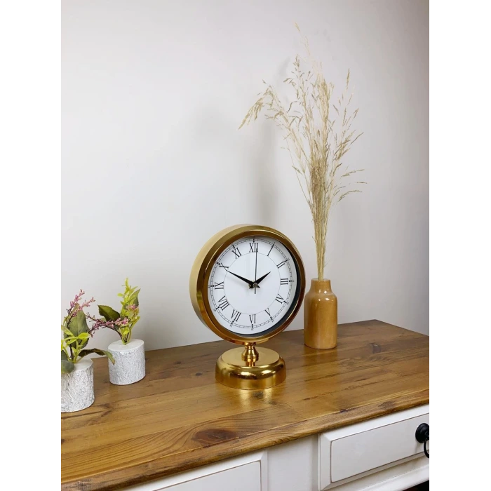 Gold Metal Retro Masa Saati 25×20 cm
