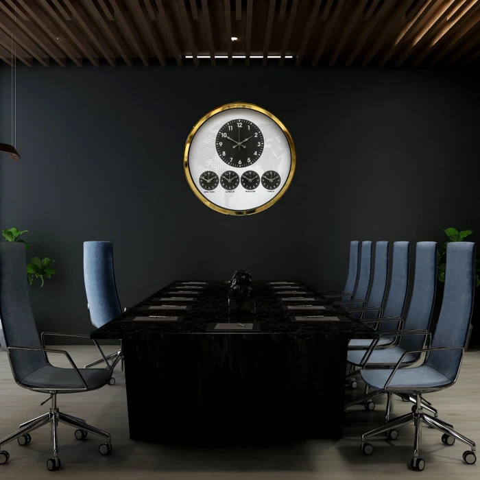 Gold Modern 52 Cm Dünya Saati