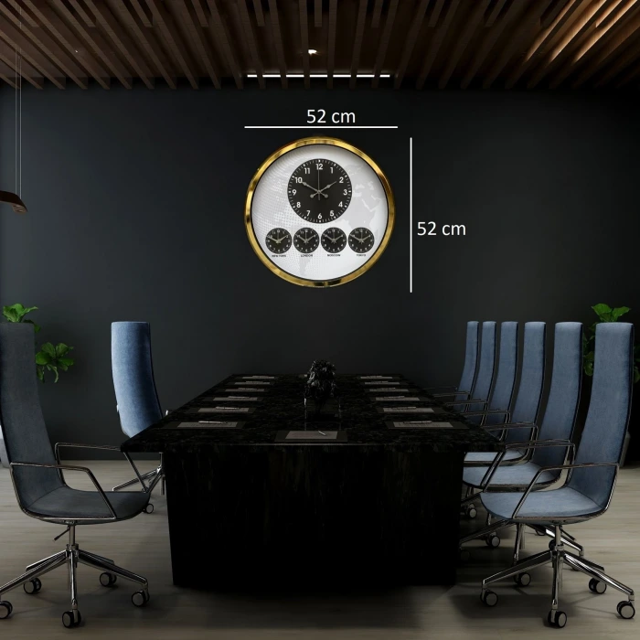 Gold Modern 52 Cm Dünya Saati