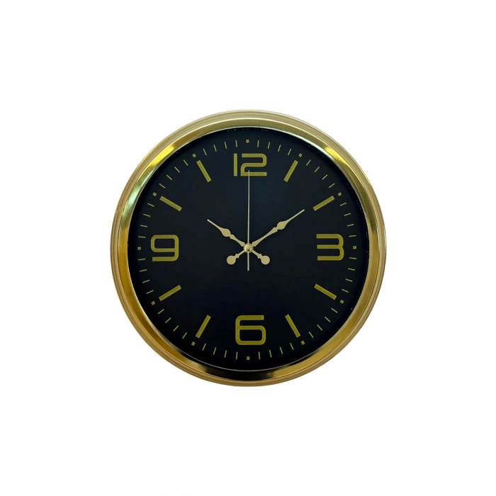 Gold Modern Rakamlı 40 Cm Metal Duvar Saati
