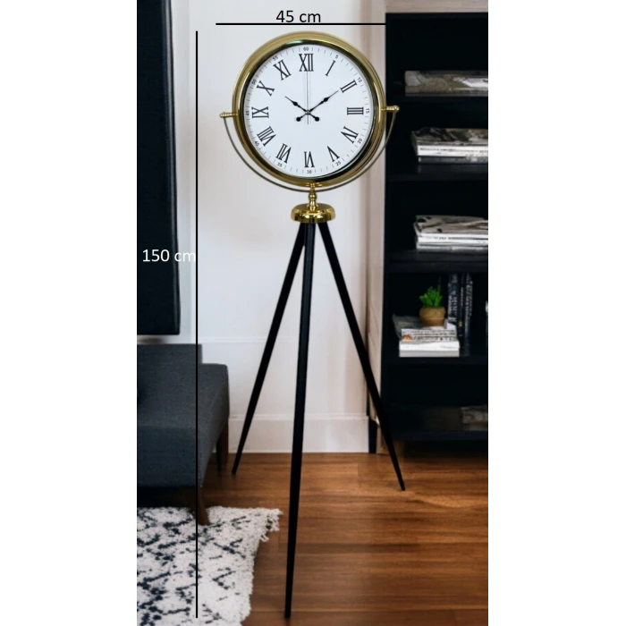 Gold Roma Rakamlı Lüks Tripod Ayaklı Saat