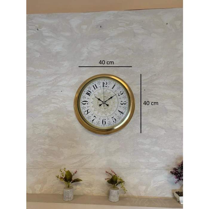 Gold Zarif 40 Cm Metal Duvar Saati