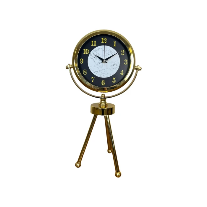 Golden Marble Üç Ayaklı Metal Masa Saati