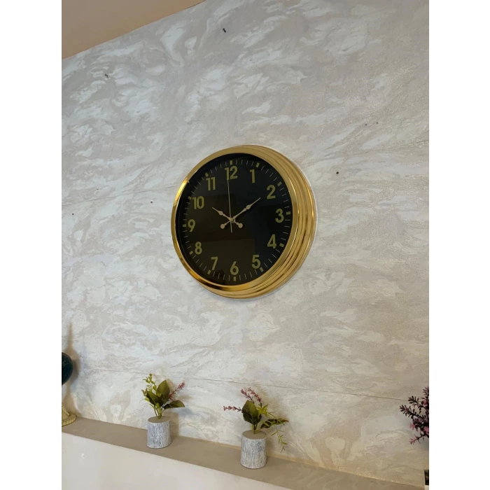 Golden Night Luxury 40 Cm Metal Duvar Saati