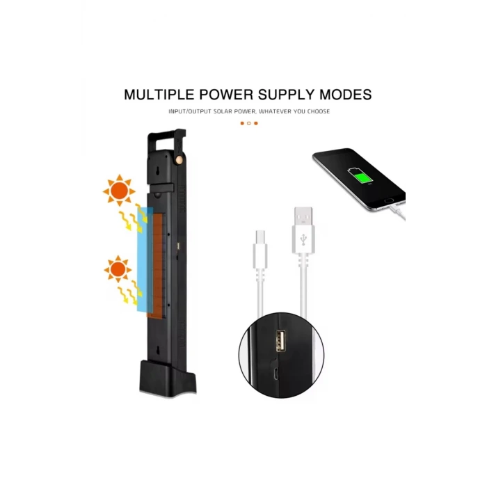 Güneş Enerjili Çok Fonksiyonlu Acil Durum Işığı - Çoklu Aydınlatma ve Şarj Modları