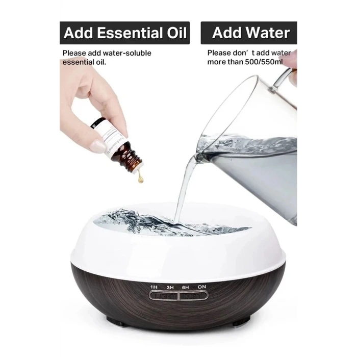 Hava Nemlendirici Buhar Makinesi Ve Aroma Oda Nemlendiricisi Terapi Cihazı Difizör