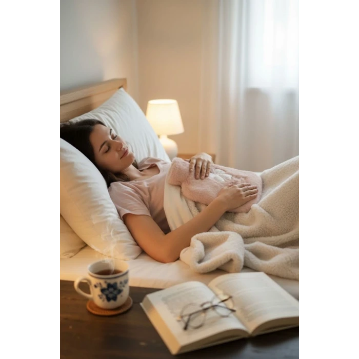 Hello Everyone Yazılı Kurdeleli Pembe Peluş Sıcak Su Torbası 1 Lt – Yumuşak Kılıf, Uzun Süre Sıcak Tutan Termal Su Torbası