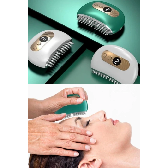 İpek Yıldızı® 1 Adet Akıllı Elektrik Akımlı EMS Titreşimli Masaj Tarağı Kademeli Yüz Masaj Aleti Aparatı