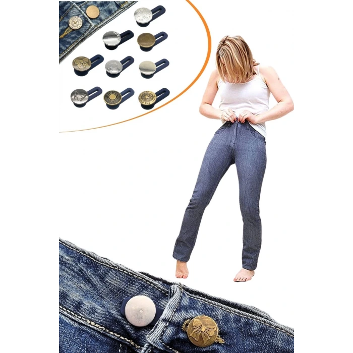 İpek Yıldızı® 10 Adet Yedek Kot Düğmeleri Beden Genişletici