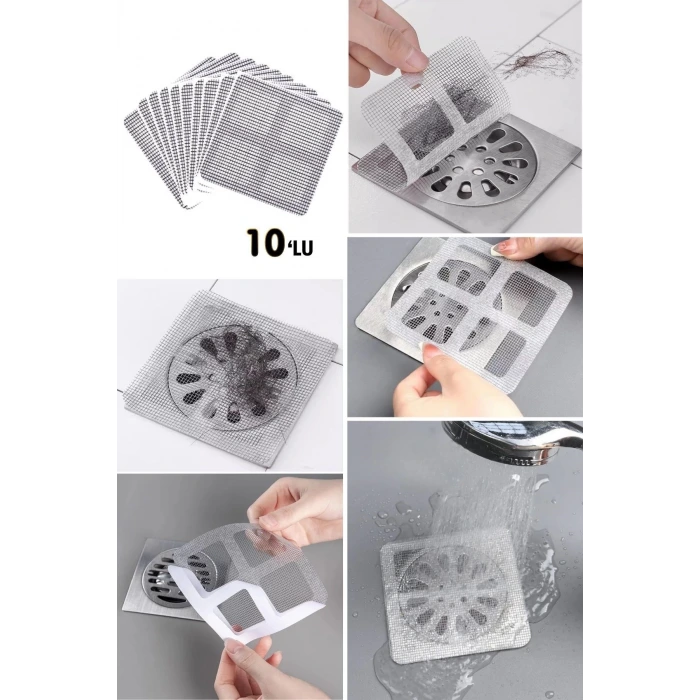 İpek Yıldızı® 10lu Banyo ve Mıutfak Lavabo Koku Önleyici ve Haşere Böcek Önleyici Gider Filtresi