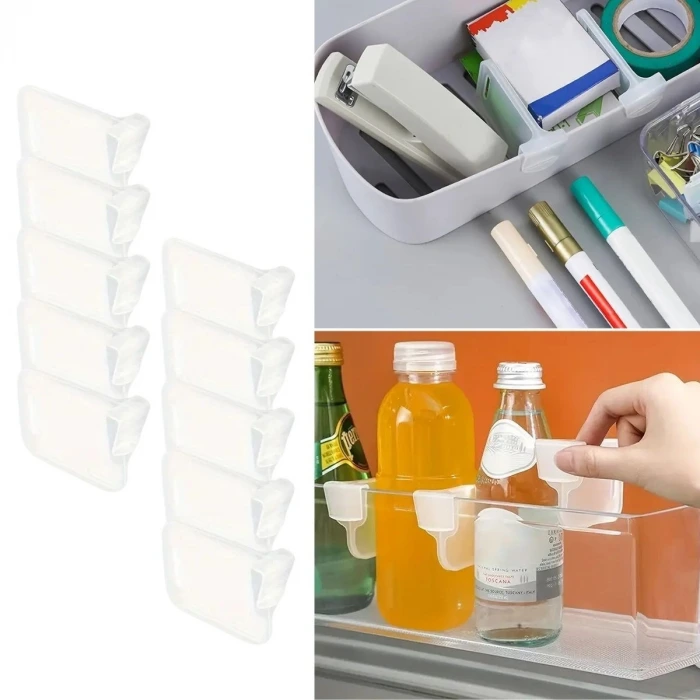 İpek Yıldızı® 10luŞeffaf Buzdolabı Yan Kapı Düzenleyici Buzdolabı Dolap İçi Bölümleyici Aparatlar