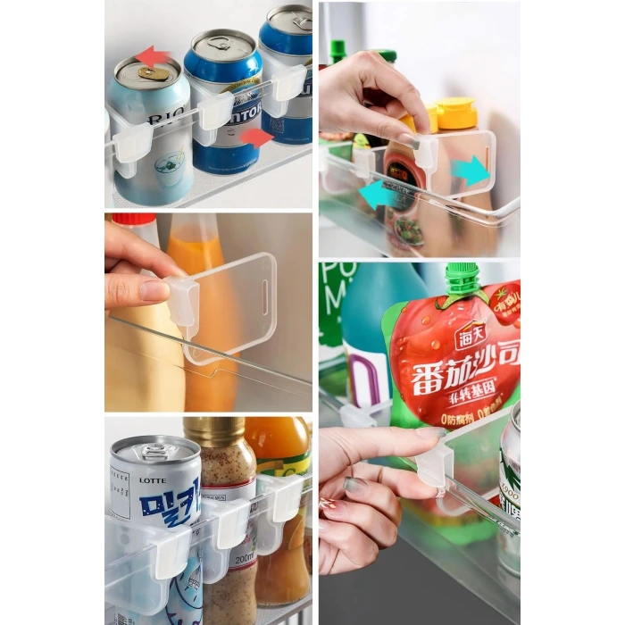 İpek Yıldızı® 10luŞeffaf Buzdolabı Yan Kapı Düzenleyici Buzdolabı Dolap İçi Bölümleyici Aparatlar