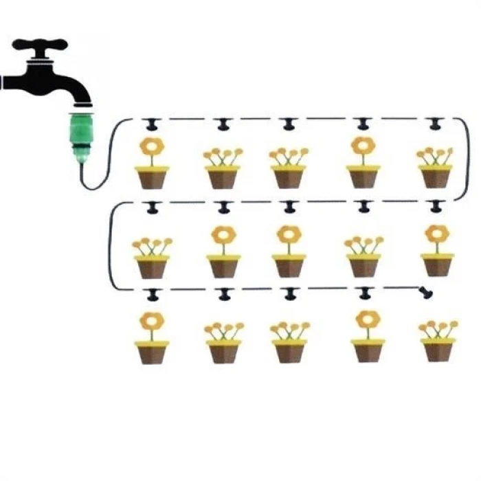 İpek Yıldızı® 10 Metre Kendin Yap Balkon Veranda Çardak Kamelya Sulama Serinletme ve Nemlendirme Sistemi