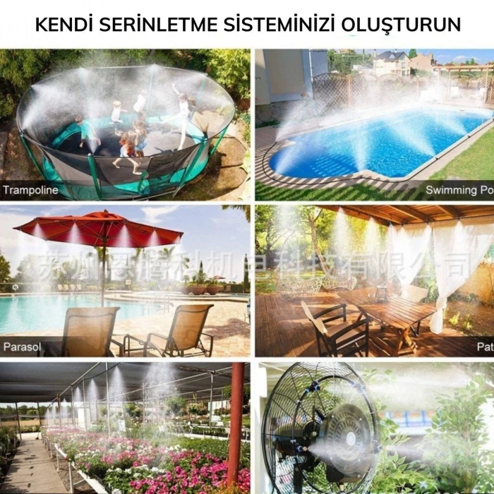 İpek Yıldızı® 10 Metre Kendin Yap Balkon Veranda Çardak Kamelya Sulama Serinletme ve Nemlendirme Sistemi
