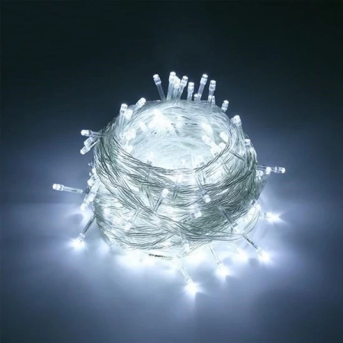 İpek Yıldızı® 100 Ledli 8 Fonksiyonlu 10 Metre Led Aydınlatma Dekor Lambası (beyaz)