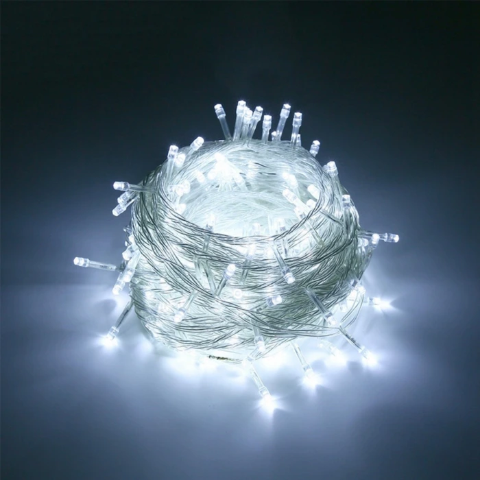 İpek Yıldızı® 100 Ledli 8 Fonksiyonlu 10 Metre Led Aydınlatma Dekor Lambası (beyaz)