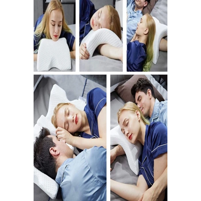 İpek Yıldızı® % 100 Visco Kavisli Ortopedik Yıkanabilir Kumaş Kılıflı Bel Boyun Bacak Ağrıları İçin Yastık