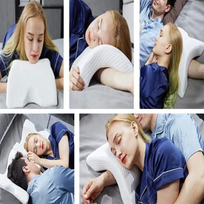 İpek Yıldızı® % 100 Visco Kavisli Ortopedik Yıkanabilir Kumaş Kılıflı Bel Boyun Bacak Ağrıları İçin Yastık