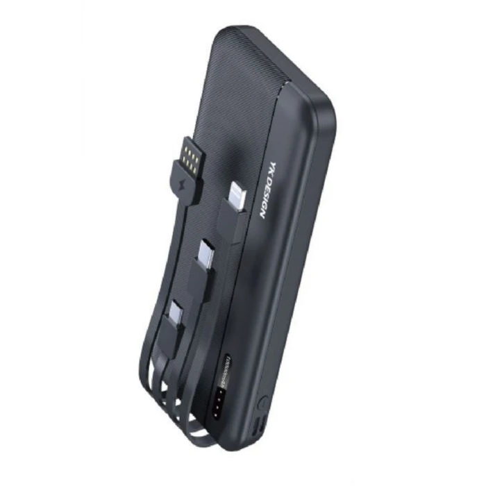 İpek Yıldızı® 10000 mAh Micro Type-C USB Lightning 4 Kablolu Hızlı Kablosuz Şarj Powerbank