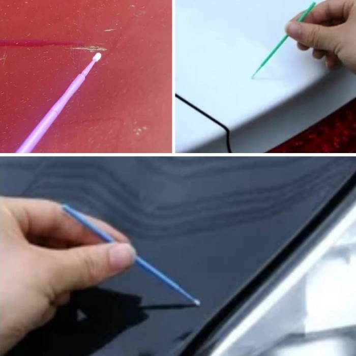 İpek Yıldızı® 100’lü Mini Tek Kullanımlık Araba Rötüş Fırçası –İnce Uçlu Yumuşak Kıllı Boya Uygulayıcı, Otomotiv Detaylandırma