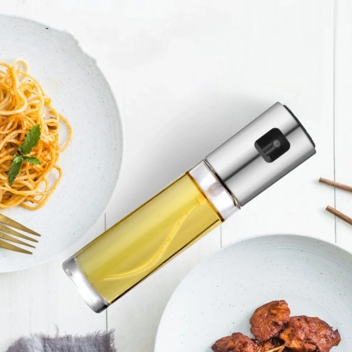 İpek Yıldızı® 100ml Kapasiteli Şeffaf Spreyli Yağdanlık Sosluk Yağ Püskürtücü Yağ Şişesi