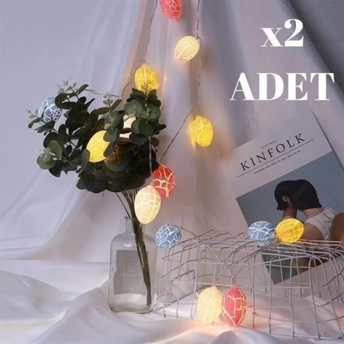 İpek Yıldızı® 10lu Renkli Yumurta Şeklinde Dekoratif Dolama Led Aydınlatma