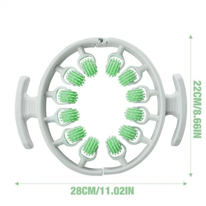 İpek Yıldızı® 12 Tekerlekli Ayarlanabilir Bacak,Bel ve Kol Masaj Aleti – 360° Tam Daire Derin Doku Kas ve Lenfatik Masaj Silindiri