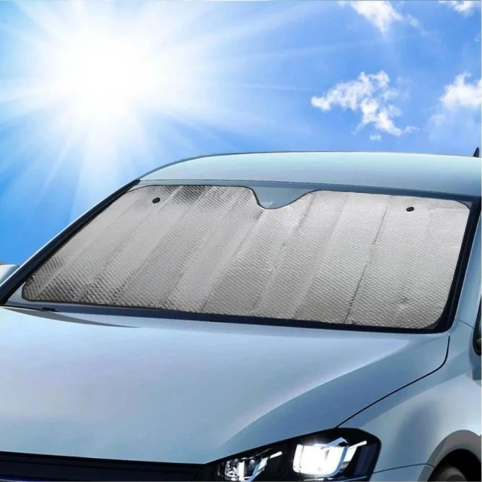 İpek Yıldızı® 120*55 cm Ambalajlı Vantuzlu Araç İçi Ön Cam Perdesi Katlanabilir Güneşlik