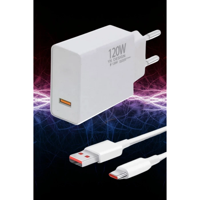 İpek Yıldızı® 120W USB Hızlı Type C Uçlu Kablolu Şarj Aleti