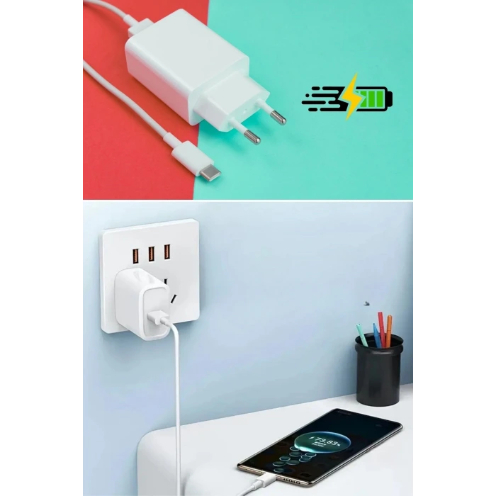 İpek Yıldızı® 120W USB Hızlı Type C Uçlu Kablolu Şarj Aleti