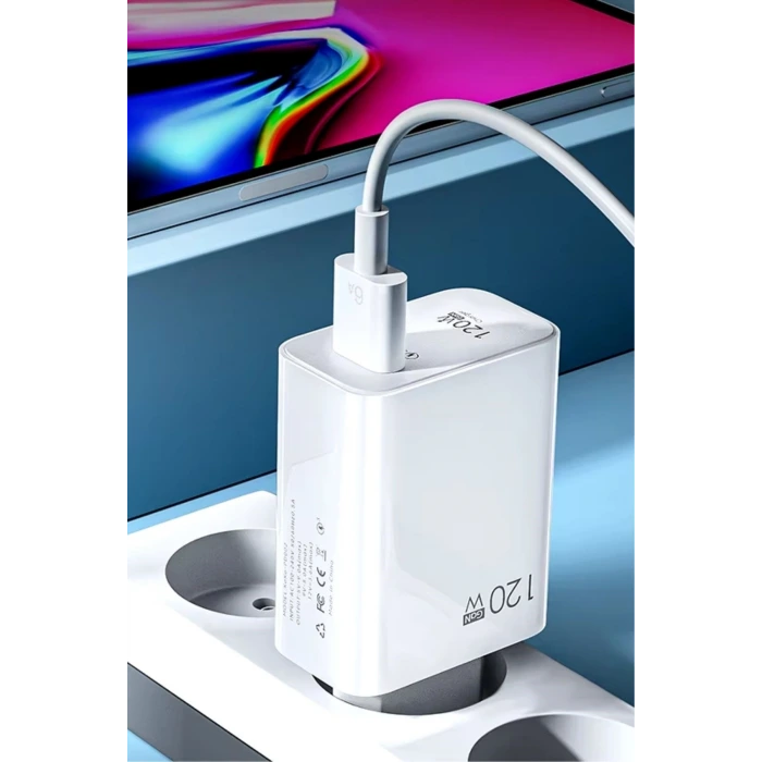 İpek Yıldızı® 120W USB Hızlı Type C Uçlu Kablolu Şarj Aleti