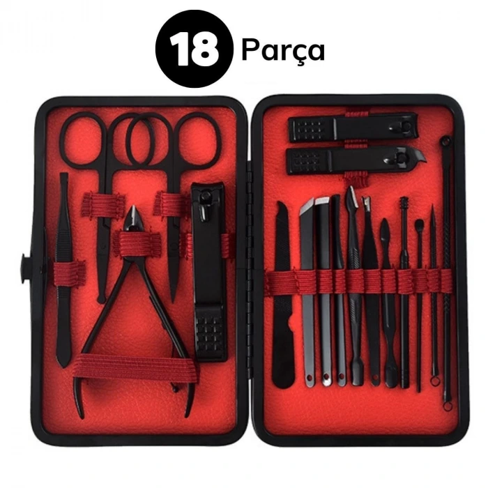 İpek Yıldızı® 18 Parça Çanta Tipi Manikür Pedikür Tırnak Bakım Seti