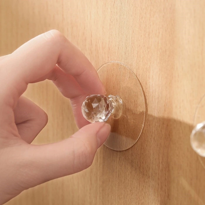 İpek Yıldızı® 2 Adet Kristal Kendiliğinden Güçlü Yapışkanlı Kulp Askısı Tutma Kolu
