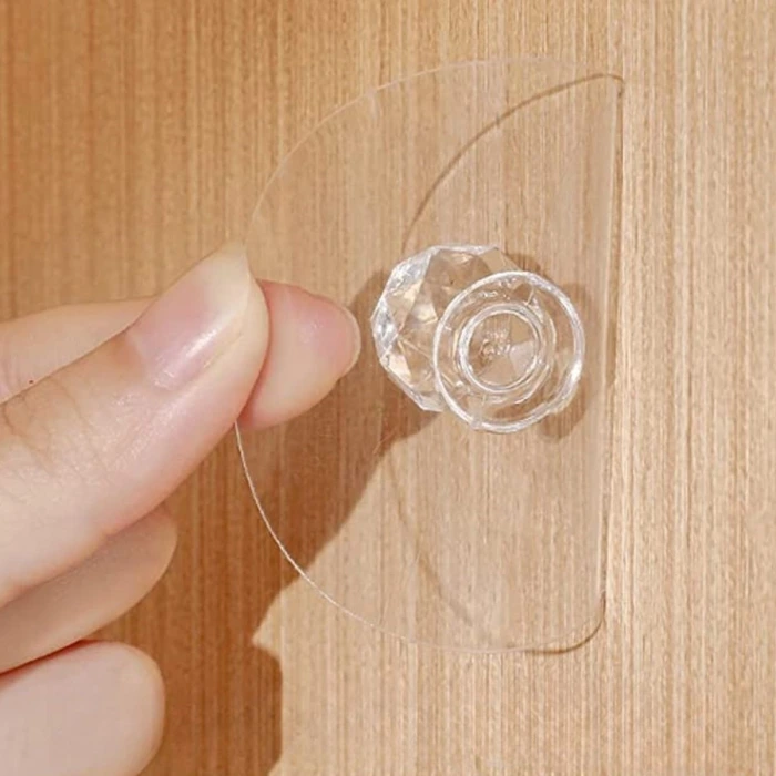 İpek Yıldızı® 2 Adet Kristal Kendiliğinden Güçlü Yapışkanlı Kulp Askısı Tutma Kolu