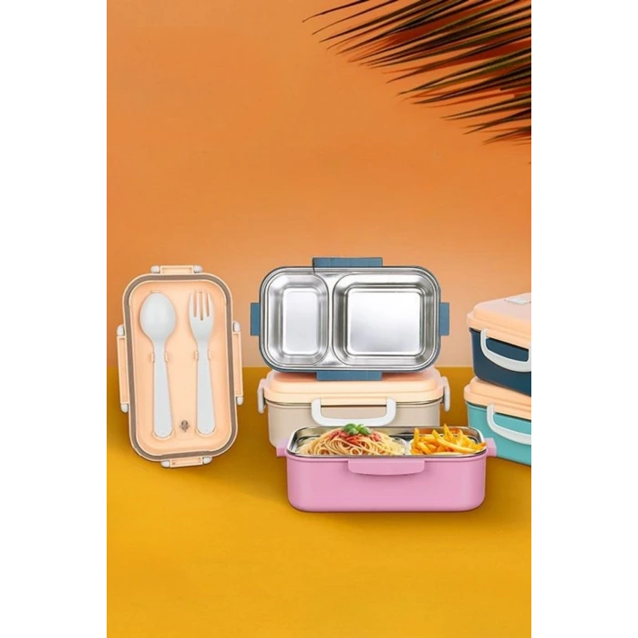 İpek Yıldızı® 2 Bölmeli 150-300 Ml Paslanmaz Çelik Yemek Kabı Beslenme Kabı Yiyecek Saklama Kabı