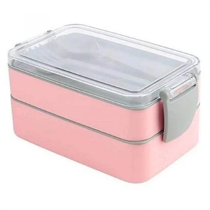 İpek Yıldızı® 2 Bölmeli Çok Amaçlı 900 ml Kapasiteli Çatal Kaşıklı Dayanıklı Beslenme Kabı Yiyecek Kutusu