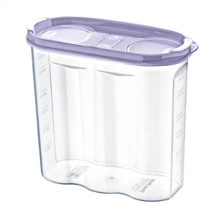 İpek Yıldızı® 2 Kapaklı Ölçekli Erzak Kuru Gıda Saklama Kutusu Kabı - 1,7 Litre - SA935