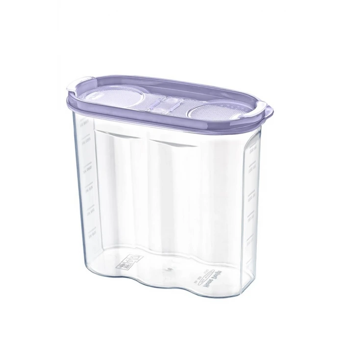 İpek Yıldızı® 2 Kapaklı Ölçekli Erzak Kuru Gıda Saklama Kutusu Kabı - 1,7 Litre - SA935