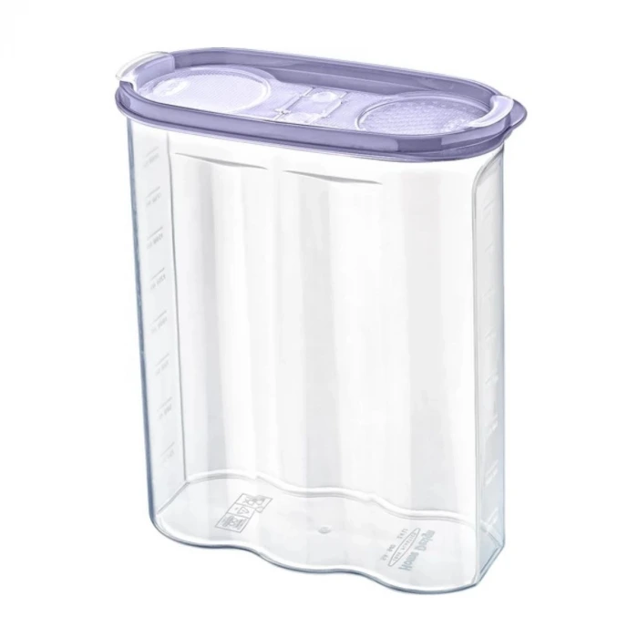 İpek Yıldızı® 2 Kapaklı Ölçekli Erzak Kuru Gıda Saklama Kutusu Kabı 2,4 Litre-SA940
