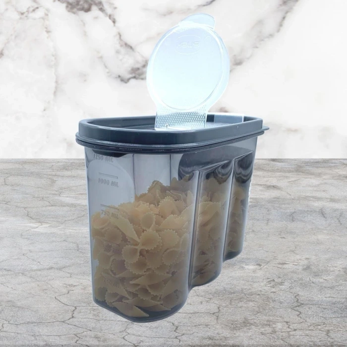 İpek Yıldızı® 2 Kapaklı Ölçekli Erzak Saklama Kabı - 1,2 Litre - SA930