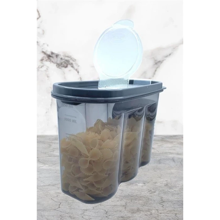 İpek Yıldızı® 2 Kapaklı Ölçekli Erzak Saklama Kabı - 1,2 Litre - SA930